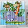 BigProStore Elephant Shower Curtains Kids Cute Animal Safari Bathroom Sets Shower Curtain / Small (165x180cm | 65x72in) Shower Curtain
