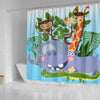 BigProStore Elephant Shower Curtains Kids Cute Animal Safari Bathroom Sets Shower Curtain