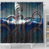 BigProStore Kraken Art Shower Curtain Kraken Sea Monster Attacks Ship At Sea Shower Curtain Bathroom Decor Shower Curtain / Small (165x180cm | 65x72in) Shower Curtain