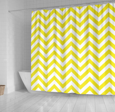 BigProStore Lemon Bathroom Curtain Lemon Yellow Chevrons Pattern Design Shower Curtai Bathroom Decor Lemon Shower Curtain