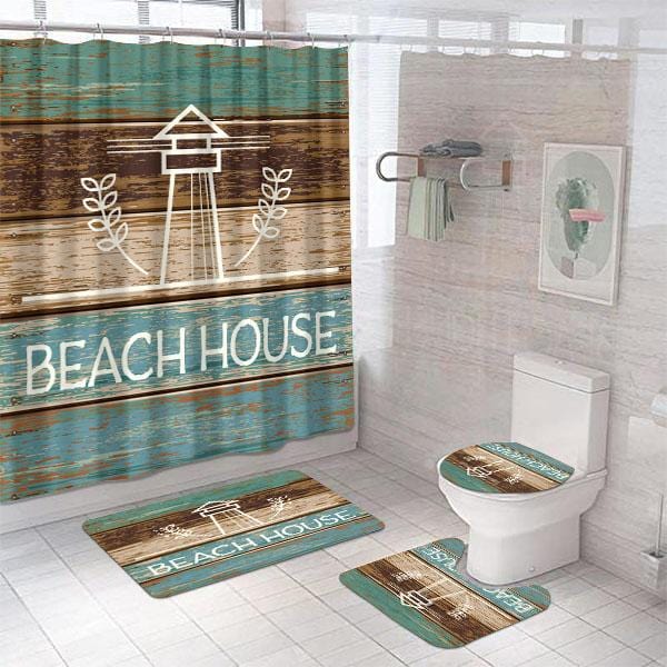 Beach House Decor, Waves Bath Mat, Nautical Bathroom Decor, Boho Bath