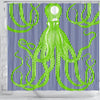 BigProStore Shower Curtain Decor Lime Green Antique Octopus On Navy Shower Curtain Bathroom Accessories Kraken Shower Curtain / Small (165x180cm | 65x72in) Kraken Shower Curtain