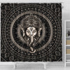 BigProStore Elephant Shower Curtain Sets Lord Ganesha Sepia Black Bathroom Curtains Shower Curtain / Small (165x180cm | 65x72in) Shower Curtain