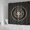 BigProStore Elephant Shower Curtain Sets Lord Ganesha Sepia Black Bathroom Curtains Shower Curtain