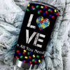BigProStore Love is all you need Autism Tumbler Idea Autism Awareness Tumbler Cup BPS292 Black / 20oz Steel Tumbler