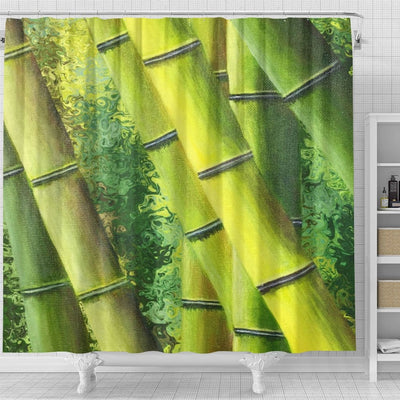 BigProStore Green Bamboo Bathroom Sets Beautiful Lucky Bamboo Shower Curtain Bathroom Wall Decor Ideas Shower Curtain / Small (165x180cm | 65x72in) Shower Curtain