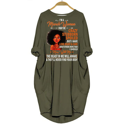 BigProStore March Woman I May Be Crazy Stubborn Spoiled Dress for Afro Women Green / S (4-6 US)(8 UK) Women Dress
