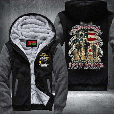 BigProStore Marine Corps Fleece Hoodie American Warrior USMC Fleece Hoodie BPS455 Gray / S Fleece Hoodie
