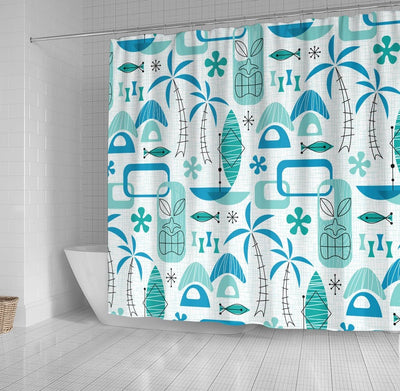 BigProStore Hawaii Bathroom Curtain Mcm Hawaiian Village Blue Shower Curtain Bathroom Curtains Hawaii Shower Curtain