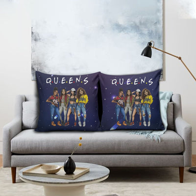 BigProStore African Print Pillows Melanin Girls Queens Square Throw Pillow African Inspired Throw Pillows Throw Pillows