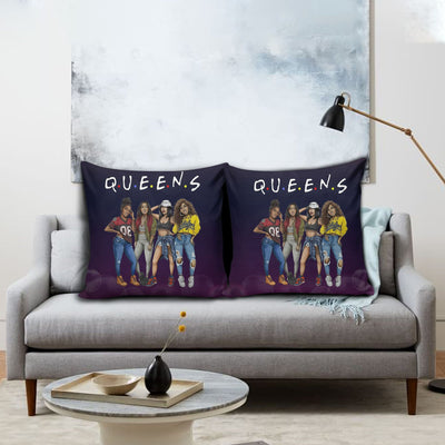 BigProStore Afrocentric Throw Pillows Melanin Girls Queens Square Throw Pillow African Themed Throw Pillows Throw Pillows
