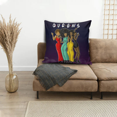 BigProStore African Print Pillows Melanin Queens Sisters Square Throw Pillow African Print Decorative Pillows 12" x 12" Throw Pillows