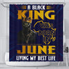 BigProStore Melanin A Black King Was Born In June Birthday African American Inspired Shower Curtains African Bathroom Accessories BPS213 Small (165x180cm | 65x72in) Shower Curtain