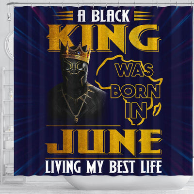 BigProStore Melanin A Black King Was Born In June Birthday African American Inspired Shower Curtains African Bathroom Accessories BPS213 Shower Curtain