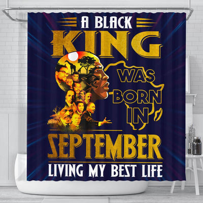 BigProStore Melanin A Black King Was Born In September African Style Shower Curtains Afrocentric Bathroom Decor BPS222 Small (165x180cm | 65x72in) Shower Curtain