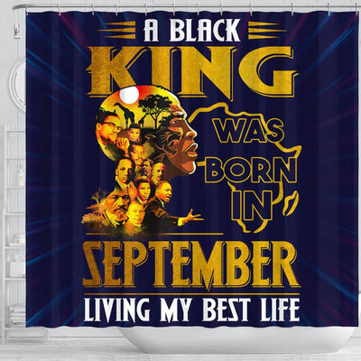 BigProStore Melanin A Black King Was Born In September African Style Shower Curtains Afrocentric Bathroom Decor BPS222 Shower Curtain