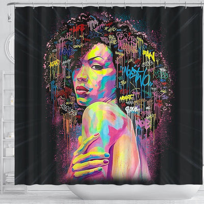 BigProStore Melanin Afro Girl Magic African American Inspired Shower Curtains African Bathroom Accessories BPS027 Shower Curtain