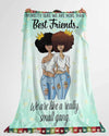 BigProStore Melanin Art Print Blanket I Am Pretty Sure We Are More Than Best Friends. We Are Like A Really Small Gang Fleece Blanket Blanket / YOUTH-S (43"x55" / 110x140cm) Blanket