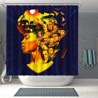 BigProStore Melanin Beatiful Afro Girl Famous Pro Black Art Afrocentric Shower Curtains Afrocentric Style Designs BPS055 Shower Curtain
