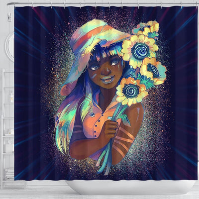 BigProStore Melanin Beautiful Afro Lady African American Art Shower Curtains African Style Designs BPS059 Small (165x180cm | 65x72in) Shower Curtain