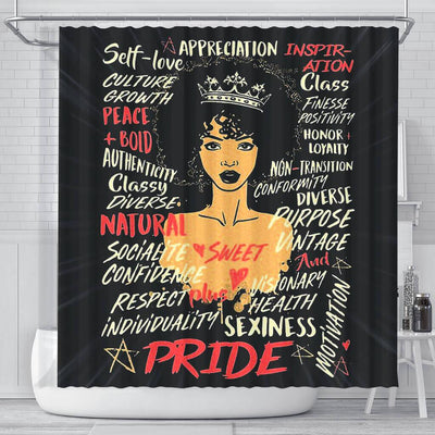 BigProStore Melanin Black Girl Pride African American Shower Curtain Afro Bathroom Decor BPS081 Small (165x180cm | 65x72in) Shower Curtain