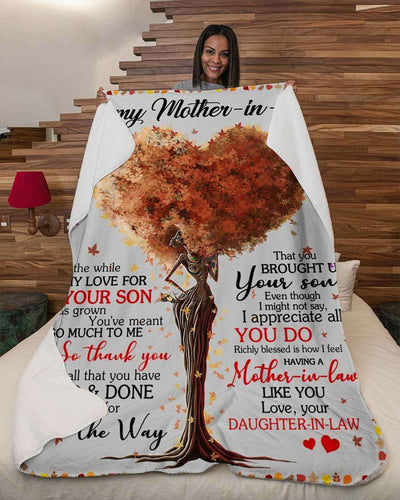 BigProStore Melanin Blanket To My Mother The In Law Blanket All The While My Love For Your Son Fleece Blanket Blanket / YOUTH-S (43"x55" / 110x140cm) Blanket