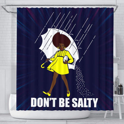 BigProStore Melanin Don't Be Salty Afro Girl African American Shower Curtain African Bathroom Decor BPS110 Small (165x180cm | 65x72in) Shower Curtain