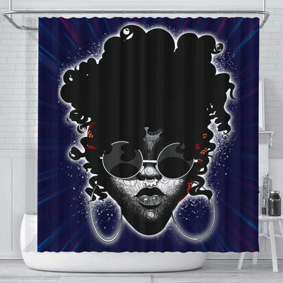 BigProStore Melanin Fashion Afro Girl Afro American Shower Curtains Afrocentric Style Designs BPS117 Small (165x180cm | 65x72in) Shower Curtain