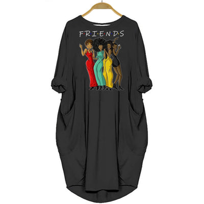 BigProStore Melanin Bestie Friends Shirt Summer Dress for Afro Girls Black / S Women Dress