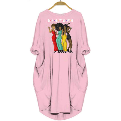 BigProStore Melanin Sisters Shirt Black Women Summer Dress Pink / S Women Dress