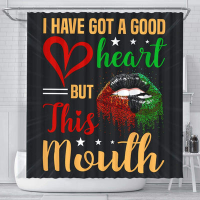BigProStore Melanin I Have Got A Good Heart But This Mouth Shower Curtains African American Afrocentric Bathroom Accessories BPS137 Small (165x180cm | 65x72in) Shower Curtain