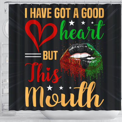 BigProStore Melanin I Have Got A Good Heart But This Mouth Shower Curtains African American Afrocentric Bathroom Accessories BPS137 Shower Curtain