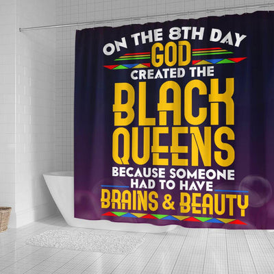 BigProStore Melanin On The 8Th Day God Created The Black Queen Afrocentric Shower Curtains Afrocentric Style Designs BPS187 Small (165x180cm | 65x72in) Shower Curtain