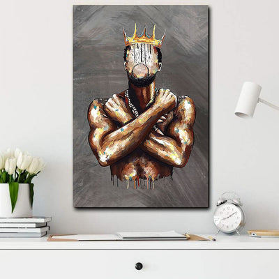 BigProStore Melanin Poster Black King African Designs 12" x 18" Poster