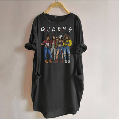 BigProStore Melanin Queen Shirt Women Dress for Black Girls Women Dress