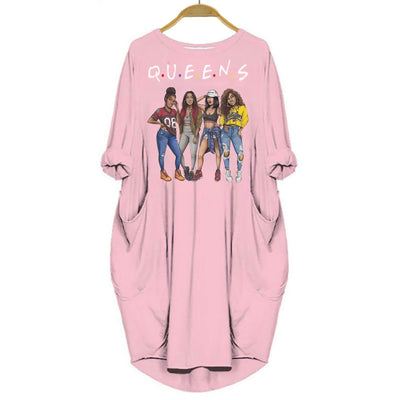 BigProStore Melanin Queen Shirt Women Dress for Black Girls Pink / S Women Dress
