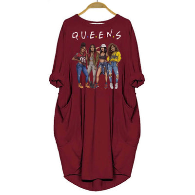 BigProStore Melanin Queen Shirt Women Dress for Black Girls Red / S Women Dress