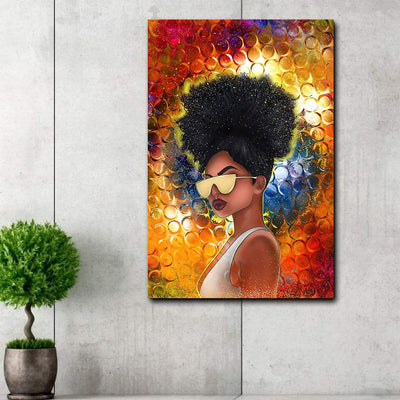 BigProStore African American Canvass And Prints Melanin Pop Girl Dorm Room Canvas Canvas