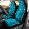BigProStore Sparkle Mermaid Car Seat Covers Glitter Blue Fish Scales Car Seat Covers (Set of 2) Car Seat Covers