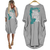 BigProStore Mermaid Shirt She Dream Of The Ocean Late At Night Dress for Her Gray / S Women Dress