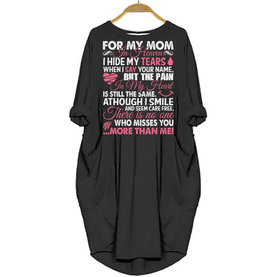 BigProStore Missing Mom In Heaven Pocket Dress Black / S (4-6 US)(8 UK) Women Dress