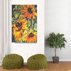 BigProStore Sunflower Illustration Art Canvas Misty Morning Wall Art And Decor Canvas / 32" x 48" Canvas