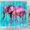 BigProStore Elephant Themed Shower Curtains Modern Pink Elephant Blue Watercolor Trendy Bathroom Curtains Shower Curtain / Small (165x180cm | 65x72in) Shower Curtain