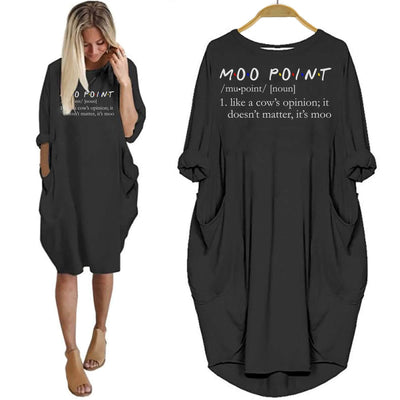 BigProStore Moo Point It Doesn't Matter It's Moo Women Summer Dress Black / S Women Dress