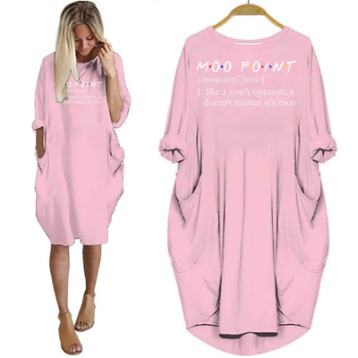 BigProStore Moo Point It Doesn't Matter It's Moo Women Summer Dress Pink / S Women Dress
