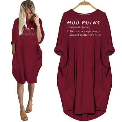 BigProStore Moo Point It Doesn't Matter It's Moo Women Summer Dress Red / S Women Dress
