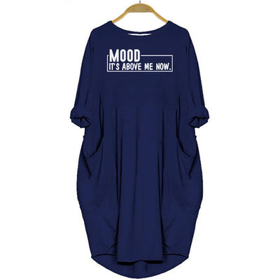 BigProStore Melanin Queen Gift Mood It's Above Me Now Pocket Dress Navy Blue / S Women Dress