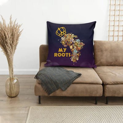 BigProStore African Throw Pillows My African Roots Square Throw Pillow Afrocentric Decorative Pillows 12" x 12" Throw Pillows