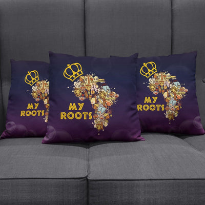 BigProStore African Throw Pillows My African Roots Square Throw Pillow Afrocentric Decorative Pillows Throw Pillows