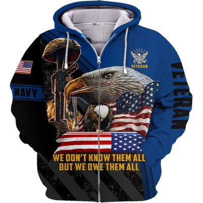 BigProStore U.S.Navy Veteran Apparel Navy We Don'T Know Them All USA Army Hoodie - Sweatshirt - Tshirt - Zip Hoodie Zip Hoodie / S